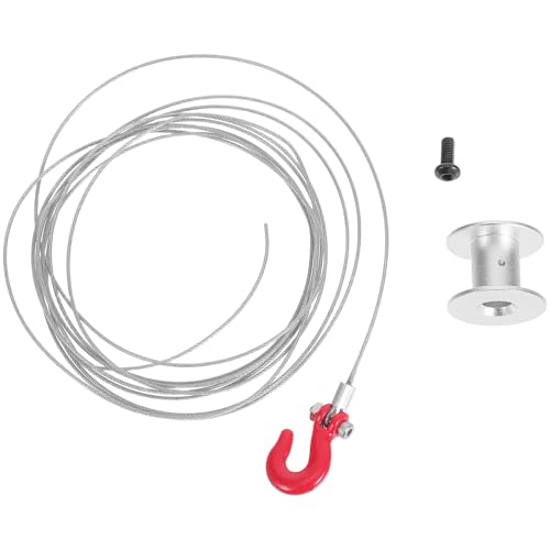 JOINPAYA Servo-Windenspule für RC-Crawler-Auto-Boot-Modell, 25T Metall-Kletter-Schleppseil mit Haken – RC-Modell-Bergesystem – Mini-Winde für 1/10 Crawler-Autos von JOINPAYA
