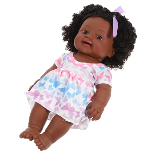 JOINPAYA Simulation Einer Babypuppe Puppenspielzeug Puppe Puppen Für Kinderpuppen Kinderwagen-babypuppe Mädchenpuppe Schwarze Babypuppe Lebensechte Puppen Süße Puppe Vinyl von JOINPAYA