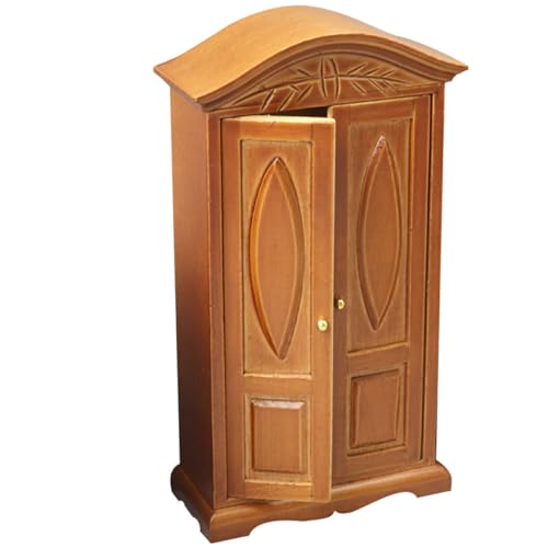 JOINPAYA Simulationsschrank puppenmöbel Living Room passenge flurmöbeln mikrolle Tür Zubehör Scheunentor Glitzer Zauberstab Bi mini Schrank Mini-Aufbewahrungshalter hölzern Brown von JOINPAYA