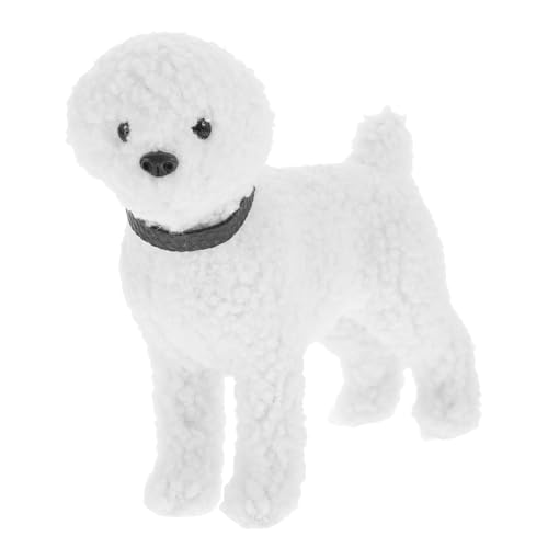 JOINPAYA Simulationswelpe für kinderspielzeug Home Decoration Toys ausgefallene Weihnachten Spielzeughund mit realistischer Figur Hundeschmuck Plastik Weiß von JOINPAYA