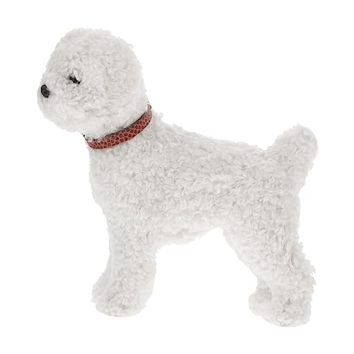 JOINPAYA Simulationswelpe für kinderspielzeug Soft Toy Plush Indoor Decoration weihnsgeschenke Spielzeughund mit realistischer Figur Hundeschmuck Plastik Weiß von JOINPAYA