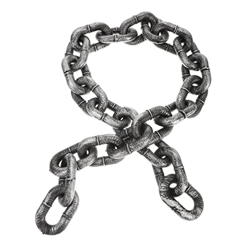 JOINPAYA Simulierte Eisenkette Halloween-kostümkette Zwerge Halloween -Ornamente Gefälschte Kette Schlag Halloween-geburtstagsdekorationen Künstlich Halloween- Wirbelt Plastik Silver von JOINPAYA