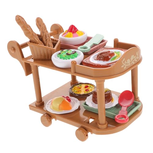 JOINPAYA Simuliertes Speisewagenspielzeug Zubehör Puppe Essen Miniatur Möbel Süßigkeitenwagen Küchenwagen Spielzeugnahrungsmittel Für Die Kinderküche Plastik von JOINPAYA