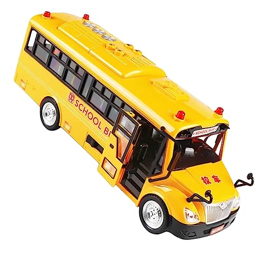 JOINPAYA Spielzeugauto für kinderspielzeug Lernspielzeug Bus Modellbus Toy Cars pädagogischer simulierter Bus Trägheitsbusmodell Lernauto Plastik Orange von JOINPAYA