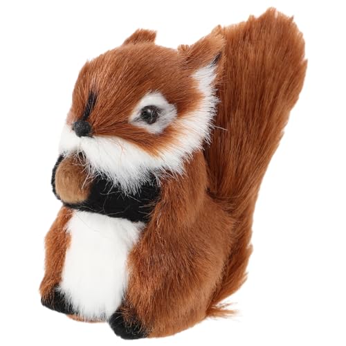 JOINPAYA Stofftiermodell Simulation Eichhörnchen Dekoration Simulation Eichhörnchen Plüschtier Plüscheichhörnchen Realistische Tierfigur Tierauto-Ornament kleine Tierfiguren Kunstpelz Brown von JOINPAYA