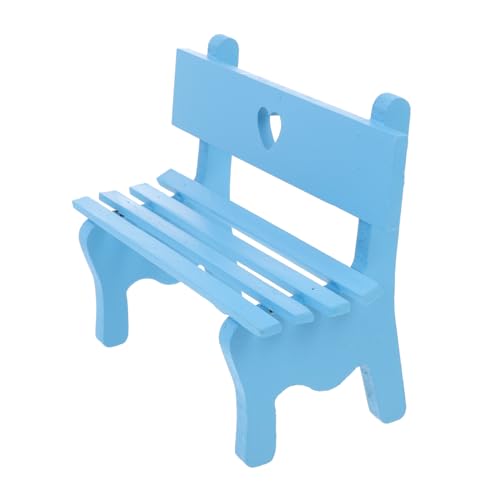 JOINPAYA Stuhl Ornamente puppenhausmöbel Home Decor wohnungsdeko Dollhouse Furniture Doll House Decor Miniatur Bänke puppenhaus Spielstuhl vorgeben pädagogisches Holz Blue von JOINPAYA