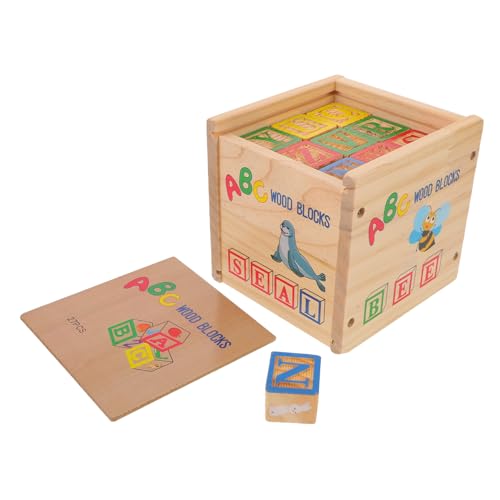 JOINPAYA Teiliges Holz-babybauklötze- ABC und Zahlen Sichere Natürliche Holzblöcke mit Glatten Kanten für Vorschulkinder Lernspielzeug Kreativität und Familieninteraktion von JOINPAYA