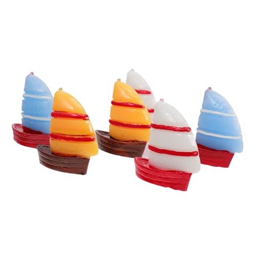 JOINPAYA Teiliges Mini Segelboot Deko aus Resin Kleine Meeres Landschaftsdekoration mit Realistischer Verarbeitung Stabiler Standfläche Geeignet für Aquarium Blumentopf und DIY Modelle von JOINPAYA