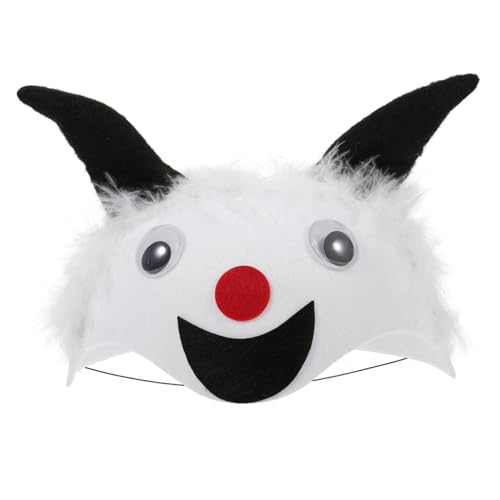 JOINPAYA Tierhut Cartoon Hut Lustige Schafskopfmütze Schafskostümhut Halloween Tierhut Plüschtierhut Tierkopfbedeckung Plüschschafhut Kostümstirnband Lustige Hüte Weißer Filz von JOINPAYA