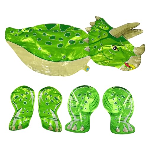 JOINPAYA Triceratops Folienballon Dinosaurier Ballon Geburtstagsdeko Partyzubehör Grün Selbststehend Langlebig für Kindergeburtstag Dino Motto von JOINPAYA