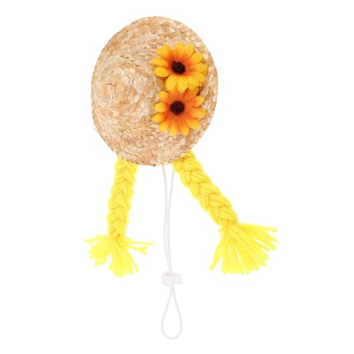 JOINPAYA Veranda Dekorationen Dekorativer Gänsehut Geflochtene Strohhüte Kleine Hüte Dekor Veranda Gans Kostüm Gänse -outfit Foto -requisiten Gewebte Mützen Kleine Bastelhüte Stoff von JOINPAYA