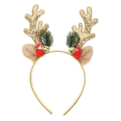 JOINPAYA Weihnachtlicher Rentier Geweih Haarreif mit Glocken Festlicher Haarschmuck für Erwachsene und Langlebiges Stirnband für Weihnachtsfeiern Karneval und Kostümpartys von JOINPAYA