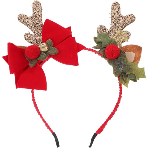 JOINPAYA Weihnachts-geweih-stirnband: Damen/mädchen, Rentier-geweih, Elch-ohren, Glitzer-stirnband, Kopfbedeckung für Weihnachten, Weihnachtsmann-accessoires, Dekorationen von JOINPAYA