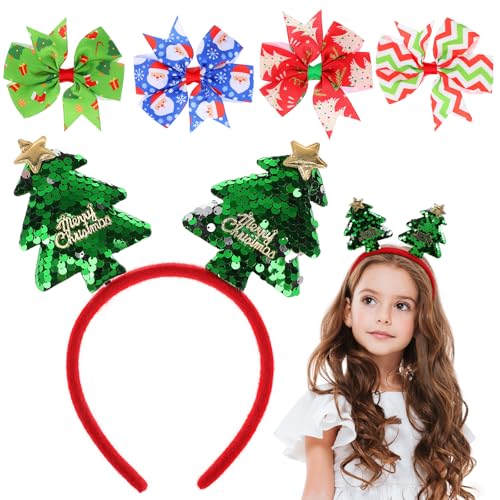 JOINPAYA Weihnachtsbaum-stirnband-zubehör: Damen- Und Mädchen-schleifen, Glitzer-haarspangen, Glitzernde Grüne Pailletten-stirnbänder, Weihnachtsmann für Weihnachtsfeier-dekorationen JOINPAYA Weihnachtsbaum-stirnband-zubehör: Damen- Und Mädchen-schleifen, Glitzer-haarspangen, Glitzernde Grüne Pailletten-stirnbänder, Weihnachtsmann für Weihnachtsfeier-dekorationen von JOINPAYA