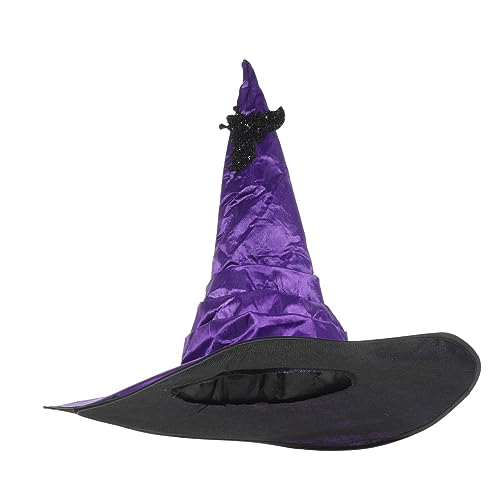 JOINPAYA Witch Hat Halloween Cosplay Hexenhut Bat Design Weicher Bequemer Verstellbarer Hut Für Party Kostüm Zubehör Erwachsene von JOINPAYA