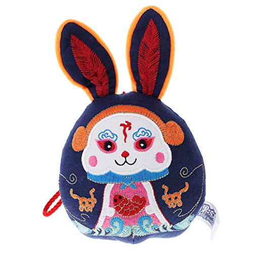 JOINPAYA Wufu Kaninchen Ornament Ausgestopfte Hasen Dekorationen Entzückende Hasen Dekoration Stofftier Neujahrs Dekoration Hasen Puppe Jahr Der Hasen Puppe Hasen Stoffpuppe von JOINPAYA