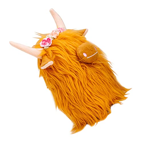 JOINPAYA Yak-Puppe Kuh plüschtier Kuh Kuhplüschtier Kuhfotoprop Kuhspielzeug ausgestopftes Kuhtier Plüschkuhpuppe Bauernhof gefüllte Puppe gefüllte Kuhpuppe Stoff Yellow von JOINPAYA