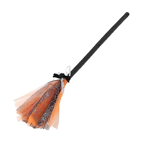 JOINPAYA Zauberbesen Besen-Halloween Halloween-kesselstativ Für Den Außenbereich Hexenbesen-kleinkindkostüm Halloween- -Besen- Zauberstab Hexenkostüm Dekorationen Nase Stoff Orange von JOINPAYA