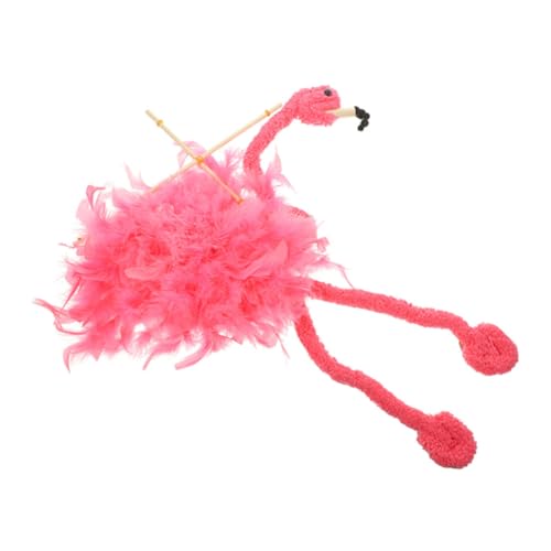 JOINPAYA Zeichenfolge Flamingo-Puppe Marionette Rosa vorgeben, Puppenspiel zu lustige Figur Handwerk Leistung Plüschpuppe interaktives Plüschtier Figurenhandwerk Bambus von JOINPAYA