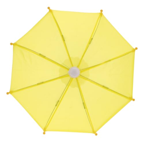 JOINPAYA Zubehör für Puppenschirme Regenschirm für Attrappe Miniatur Puppenzubehör Kleiner Regenschirm mini Regenschirm Puppenhausdekoration Mini-Sachen Stoff Yellow von JOINPAYA