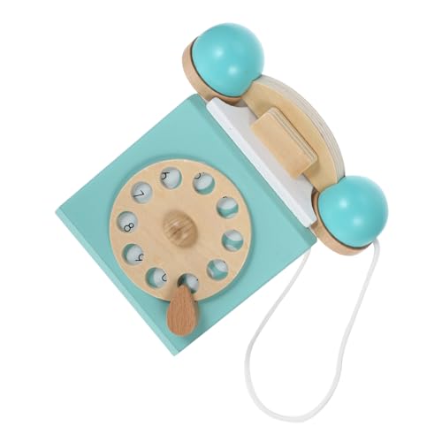 JOINPAYA antikes Telefon kindertelefon Telefon holzspielzeug Holz bearbeitung Pädagogisches alt Retro Kinderspielzeug gefälschtes Telefon Simuliertes Telefon hölzern Weiß von JOINPAYA