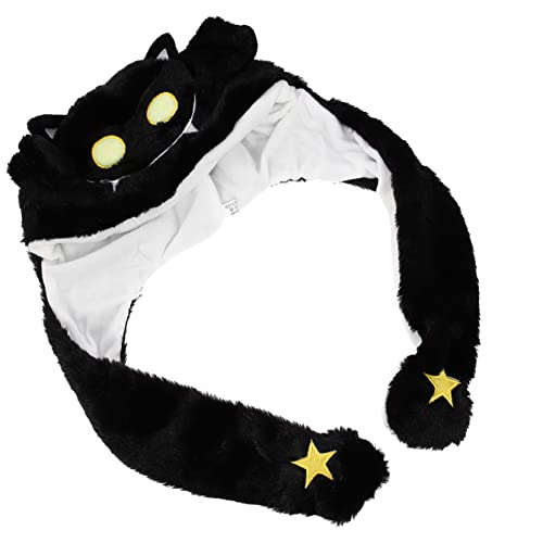 JOINPAYA beweglicher Halloween-Hut Ohrenmütze leuchtender Hut bewegliche Ohrenklappen halloween kopfschmuck halloween kopfbedeckung Ohr bewegender Hut Cosplay -Hut kurzer Plüsch Black von JOINPAYA