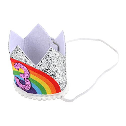 JOINPAYA digitale rote Krone haaraccessoires jahrestag Kindergeburtstag Kopfbedeckung Kronenmädchen zum 1. Geburtstag Feenkrone für Mädchen Kronenhut für Babys Kronstirnband Vlies Weiß von JOINPAYA