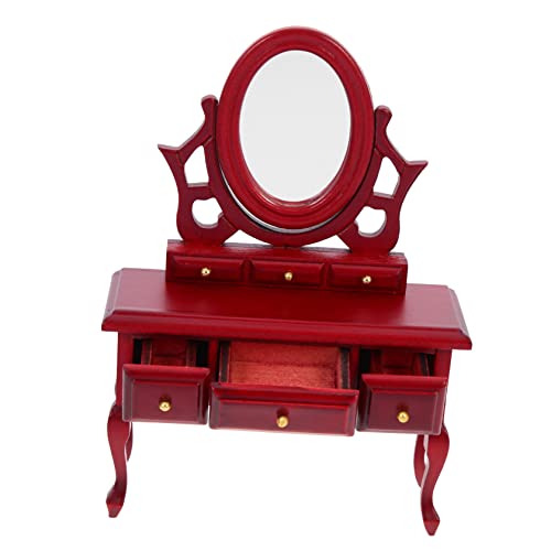 JOINPAYA Miniatur Schminktisch Modell Für Puppenhaus Rote Deko Für Miniaturmöbel Für Kreative Fotoprops Liebevolle Gestaltung JOINPAYA Miniatur Schminktisch Modell Für Puppenhaus Rote Deko Für Miniaturmöbel Für Kreative Fotoprops Liebevolle Gestaltung von JOINPAYA