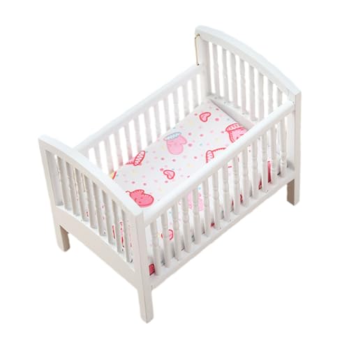 Puppenhaus Miniatur Holzbett Baby Puppe Wiege Bett Modell Winziges Holz Puppenbett Puppenhausmöbel Holz Spielwiege Für Puppen Kuscheltiere Weiß Puppenhaus Miniatur Holzbett Baby Puppe Wiege Bett Modell Winziges Holz Puppenbett Puppenhausmöbel Holz Spielwiege Für Puppen Kuscheltiere Weiß von JOINPAYA