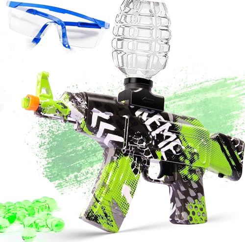 Gel Blasters,Electric Gel Ball Blasters,AKM-47 Gel Blaster, with Goggles and 50000 Balls, für Outdoor-Aktivitäten – Team-Schießspiel, ab 14 Jahren（Grün） von JOJOJOSDA