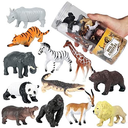 JOKFEICE 12 Stück Wildtier-Figuren – realistische Kunststofftiere, Dschungel-Safari-Spielzeug, Party-Kuchenaufsätze, Oster-Badespielzeug für Kinder zum Lernen JOKFEICE 12 Stück Wildtier-Figuren – realistische Kunststofftiere, Dschungel-Safari-Spielzeug, Party-Kuchenaufsätze, Oster-Badespielzeug für Kinder zum Lernen von JOKFEICE