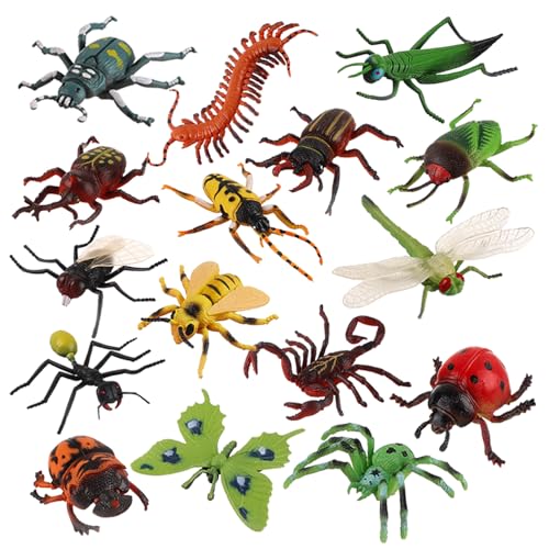 JOKFEICE Insekten Spielzeugfiguren – 16 Große Realistische Insekten wie Libelle, Spinne, Mücke – Lernspielzeug für Kinder, Geburtstagsgeschenk, Kuchendekoration JOKFEICE Insekten Spielzeugfiguren – 16 Große Realistische Insekten wie Libelle, Spinne, Mücke – Lernspielzeug für Kinder, Geburtstagsgeschenk, Kuchendekoration von JOKFEICE