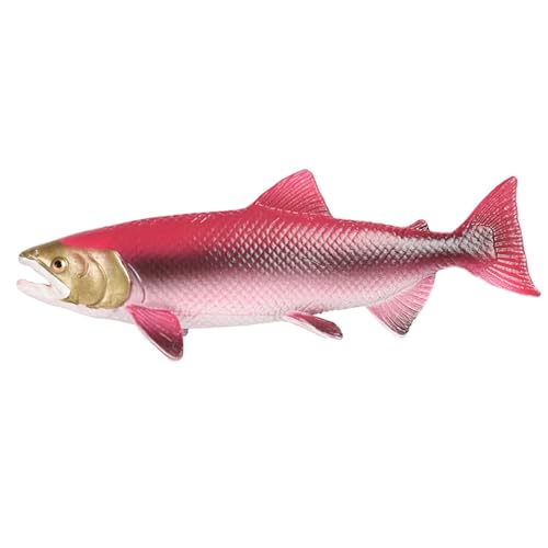JOKFEICE Meerestier-Spielzeug, Realistischer Lachs als Feen-Garten-Accessoire, Lern- und Bildungsspielzeug als Weihnachts- oder Geburtstagskuchen-Deko für Kinder (Rot) von JOKFEICE