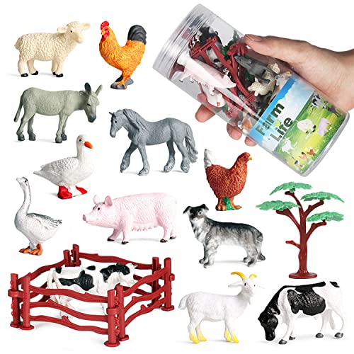 JOKFEICE Mini-Farmtier-Figuren – realistisches Bauernhoftierspielzeug, Osterei-Füller, Cupcake-Topper, Lerndekoration für Kinder, 12 Stück JOKFEICE Mini-Farmtier-Figuren – realistisches Bauernhoftierspielzeug, Osterei-Füller, Cupcake-Topper, Lerndekoration für Kinder, 12 Stück von JOKFEICE