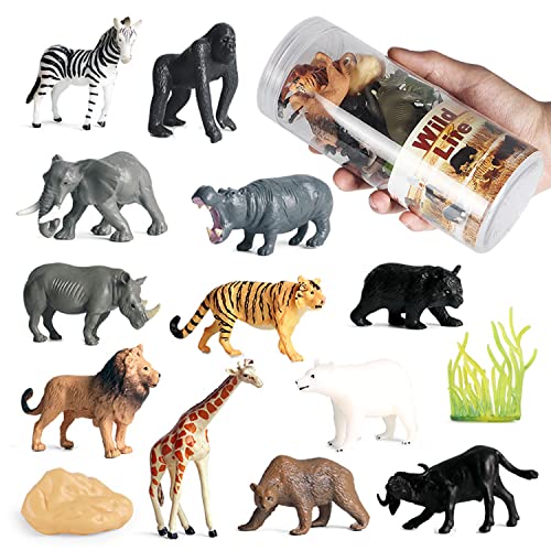 JOKFEICE Realistische Wildtier-Figuren – pädagogisches Dschungel-Safari-Spielzeug, Kuchendekoration, Osterei-Füller, Raumdekoration für Kinder und Kleinkinder, 12 Stück JOKFEICE Realistische Wildtier-Figuren – pädagogisches Dschungel-Safari-Spielzeug, Kuchendekoration, Osterei-Füller, Raumdekoration für Kinder und Kleinkinder, 12 Stück von JOKFEICE