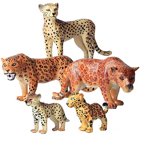 JOKFEICE Tierfiguren – 5 Realistische Geparden-Actionmodelle, Wildtierspielzeug aus Kunststoff, Lernspielzeug und Geburtstags-Cupcake-Topper für Kinder JOKFEICE Tierfiguren – 5 Realistische Geparden-Actionmodelle, Wildtierspielzeug aus Kunststoff, Lernspielzeug und Geburtstags-Cupcake-Topper für Kinder von JOKFEICE