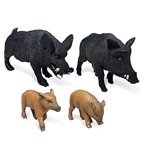 JOKFEICE Tierfiguren aus Kunststoff, Wildschwein-Familie, Action-Modell, Wissenschaftsprojekt, Lernspielzeug, Geburtstagsgeschenk, Kuchendekoration, für Kinder von JOKFEICE