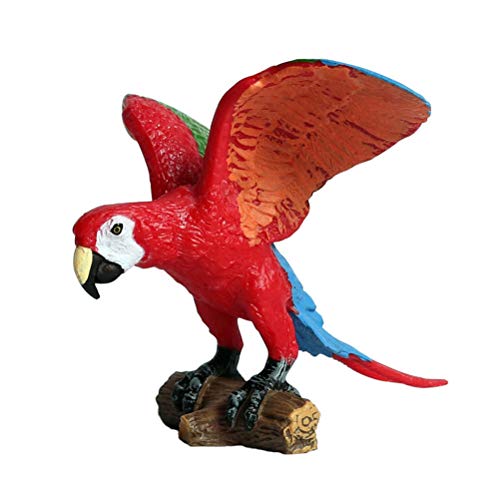 JOKFEICE Vögel Figuren Realistische rote Papagei Tiere Spielzeug Set Simulierte Kunststoff Tiermodelle Spielzeug Lernen Pädagogisches Spielzeug für mädchen Kinder Kleinkinder von JOKFEICE