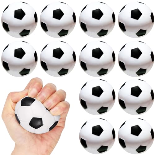 12 Stück Mini Sportbälle Schaumstoffbälle Weiche Fußball, Schaum Sportbälle, Mini Sportball aus Schaumstoff, Aufblasbarer Schaumstoffbälle für Kinder und Erwachsene Fußball Party von JOKILY
