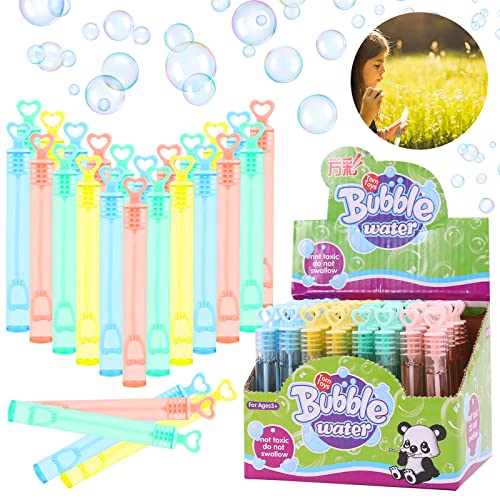 48 Stück Seifenblasen Kinder, Seifenblasen Spielzeug, Mini Seifenblasen Set, Hochzeit Spielzeug Bubble Geschenke für Kindergeburtstag Hochzeit Party Valentinstag Gastgeschenk (C) von JOKILY