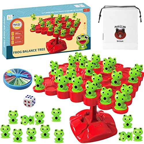 Frosch Balance Mathe Spiel, Frosch Balance Zählen Spielzeug, Mathe Waage Montessori Spielzeug, Zwei Spieler Frosch Balance Brettspiel, Waage für Kinder, Mathe Spiel für Kinder Geschenk Alter 3+ von JOKILY