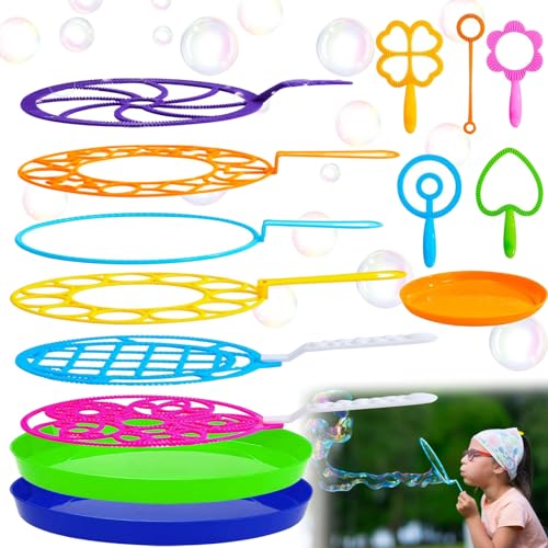 JOKILY 14 Stück Kinder Seifenblasen Set, Seifenblasen Groß, Seifenblasen Blasringe, Seifenblasenspielzeug, Riesenseifenblasen für Indoor Outdoor Bubble Maker Spiele Partys Hochzeit Kindergeburtstag von JOKILY