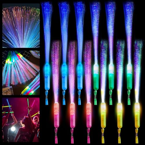 12 Stück LED Leuchtstab Glasfaser, Leuchtwedel, Leuchtstäbe Knicklichter Partyzubehör,3 Modi Bunt blinkende LED-Leuchtstäbe, Party Mitgebsel Kindergeburtstag für Kinder Karneval Fasching Hochzeiten 12 Stück LED Leuchtstab Glasfaser, Leuchtwedel, Leuchtstäbe Knicklichter Partyzubehör,3 Modi Bunt blinkende LED-Leuchtstäbe, Party Mitgebsel Kindergeburtstag für Kinder Karneval Fasching Hochzeiten von JOKILY
