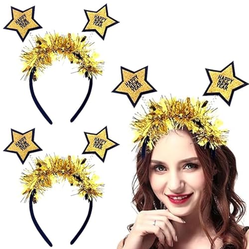 Silvester Haarreif,2024 Happy New Year Kopfschmuck,Haarreif Silvester,Silvester Deko Tiara Stirnband,Silvester Haarschmuck, Silvester Kopfschmuck,Silvester Party Haarreif für die Neujahrsdekoration von JOKILY