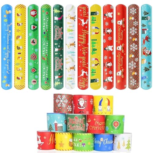 JOKILY Slap Bracelets, 36 Stück Weihnachten Schnapparmband, Weihnachten Slap Armbänder, Bunte Schnapparmbänder, Weihnachten Snap Armbänder Slap Armband für Weihnachten Geburtstagsgeschenke Mitgebsel JOKILY Slap Bracelets, 36 Stück Weihnachten Schnapparmband, Weihnachten Slap Armbänder, Bunte Schnapparmbänder, Weihnachten Snap Armbänder Slap Armband für Weihnachten Geburtstagsgeschenke Mitgebsel von JOKILY