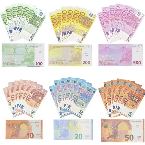JOKILY Spielgeld Set, 120 Blätter Spielgeld Euro Scheine Nennwert 10/20/50/100/200/500, Spiel Geld, Geeignet für Kinder ältere Menschen, Verbessern Lernen Währungskenntnisse Fähigkeiten von JOKILY