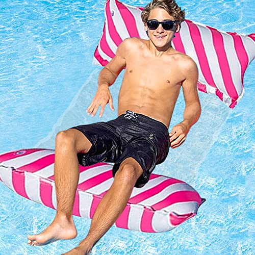 JOKILY Wasser Hängematte, Aufblasbares Wasserhängematte, Schwimmhängematte, 4 in 1 Schwimmmatratze Floating, Lounge Stuhl Strandmatte, Pool aufblasbare hängematte für Erwachsene und Kinder (Rot) von JOKILY