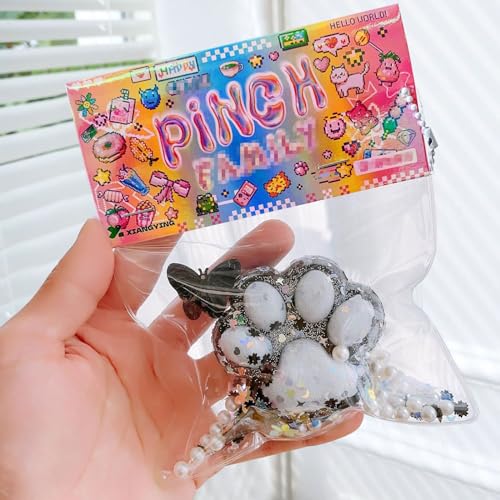 Cat Paw Squeeze Toy, Squishy Katzenpfote, Mini Plüsch Katze Pfote, Katzenkralle Quetschspielzeug, Neuheit Cute Soft Cat Paw Squeeze Toys Entspannung für Kinder Mädchen Jungen (Schwarz) von JOKILY