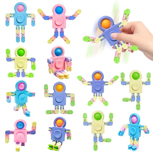 Mitgebsel Kindergeburtstag,12 Stück Fingertip Toy,DIY Verformbare Fingerspitze Toy,Kreisel für Kinder Spielzeug Set,Kindergeburtstag Gastgeschenke für Transformable Chain Roboter Anti Stess Spielzeug Mitgebsel Kindergeburtstag,12 Stück Fingertip Toy,DIY Verformbare Fingerspitze Toy,Kreisel für Kinder Spielzeug Set,Kindergeburtstag Gastgeschenke für Transformable Chain Roboter Anti Stess Spielzeug von JOKILY