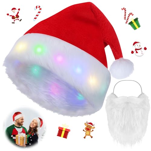 Nikolausmütze Rot, Weihnachtsmütze Erwachsene, Plüsche Weihnachtsmann Mütze, Santa Weihnachtsmann Weihnachtsmütze, Kuschelweich Plüsch Weihnachtsmützen für Neujahr Festliche Weihnachtsfeier (B) Nikolausmütze Rot, Weihnachtsmütze Erwachsene, Plüsche Weihnachtsmann Mütze, Santa Weihnachtsmann Weihnachtsmütze, Kuschelweich Plüsch Weihnachtsmützen für Neujahr Festliche Weihnachtsfeier (B) von JOKILY